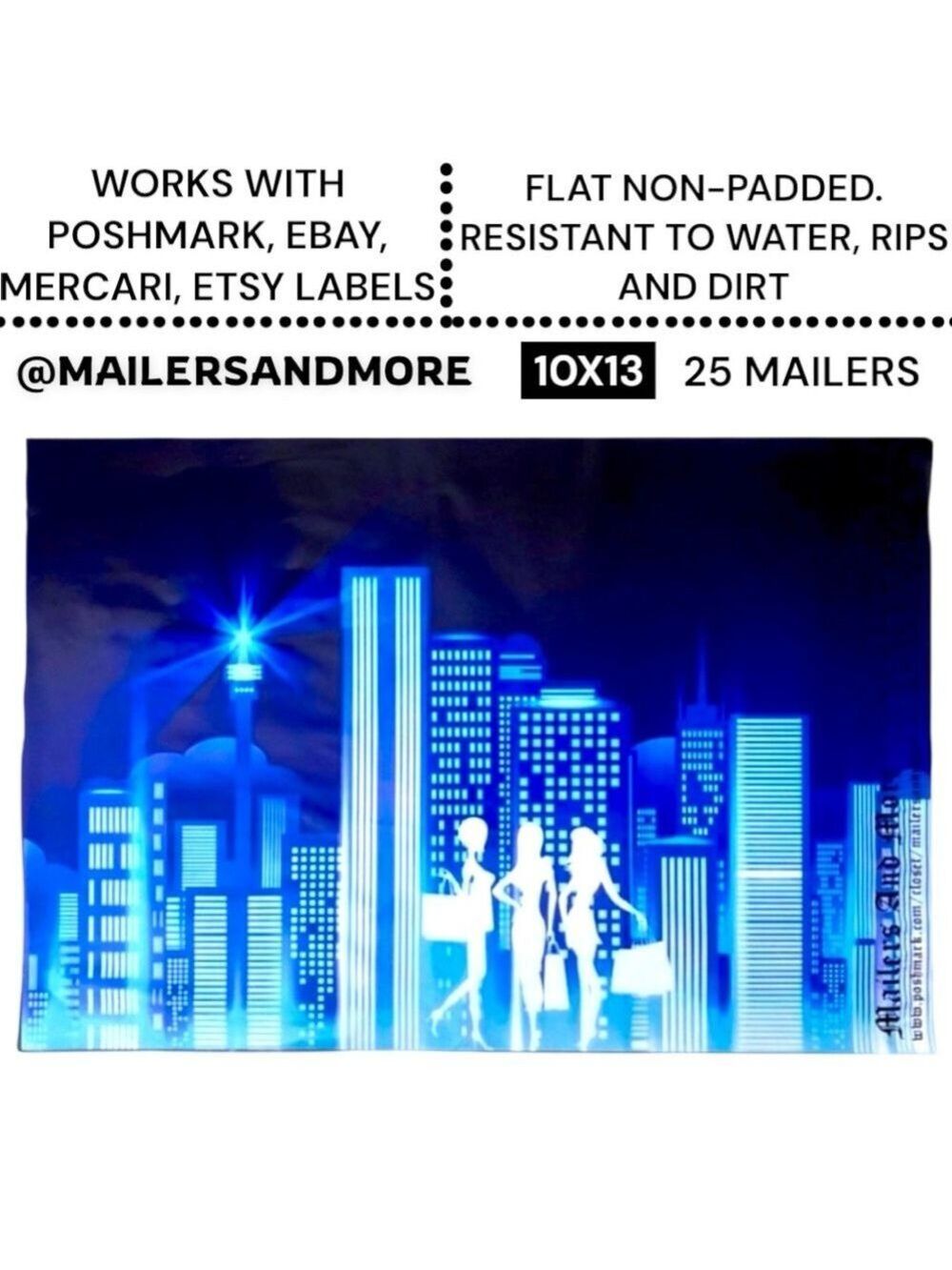 25 10X13 Poly Mailers City Lights Shipping Envelopes PRICE IS FIRM - Picture 2 of 7